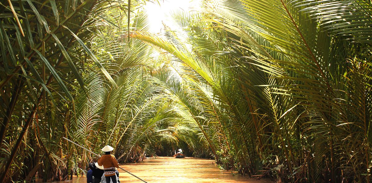 Blick auf den Mekong in Vietnam