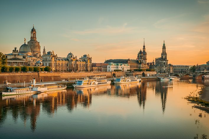 Reiseführer, Deutschland, Dresden, Elbe, Skyline