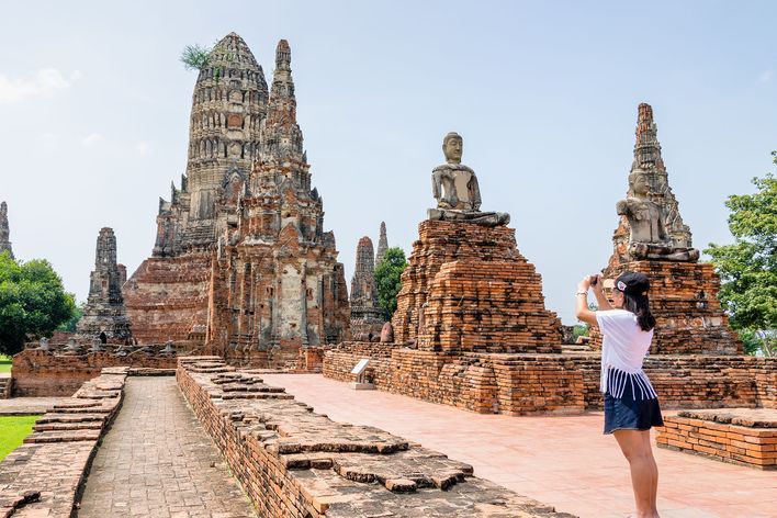 Touristin in Ayutthaya