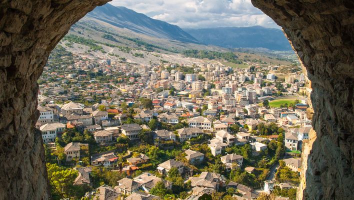 Ausblick auf Gjirokastra
