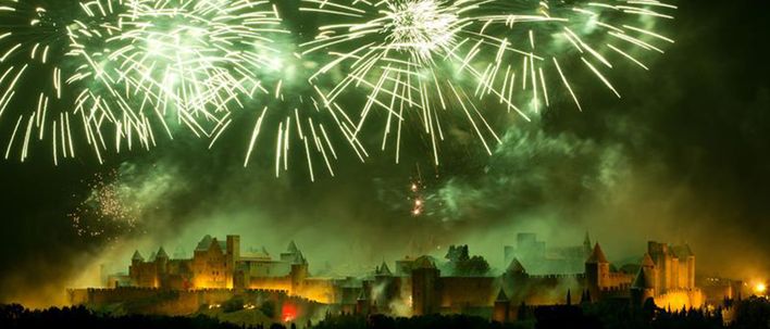 Feuerwerk am Bastille Day in Frankreich