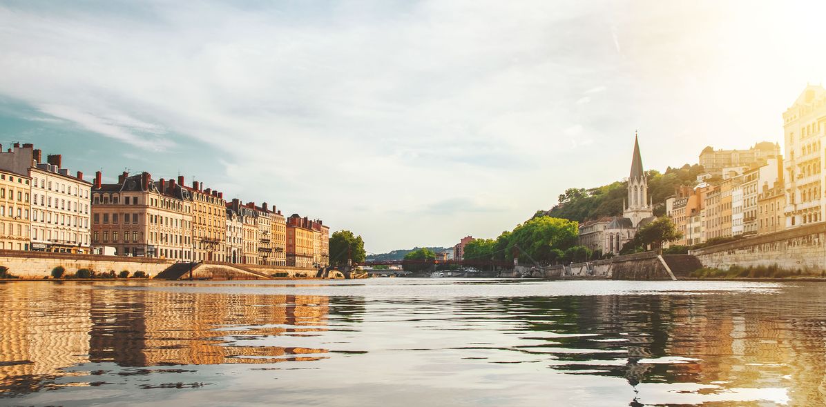 Blick auf die Rhone in Frankreich