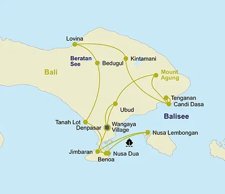 Routenkarte Bali