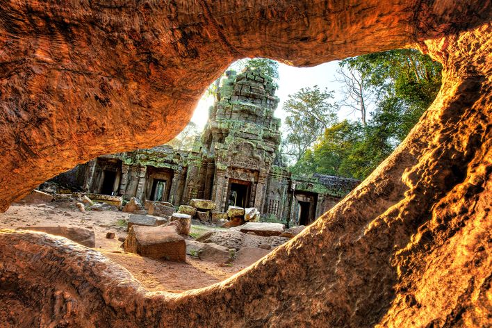 Siem Reap Tempelanlage Felsen