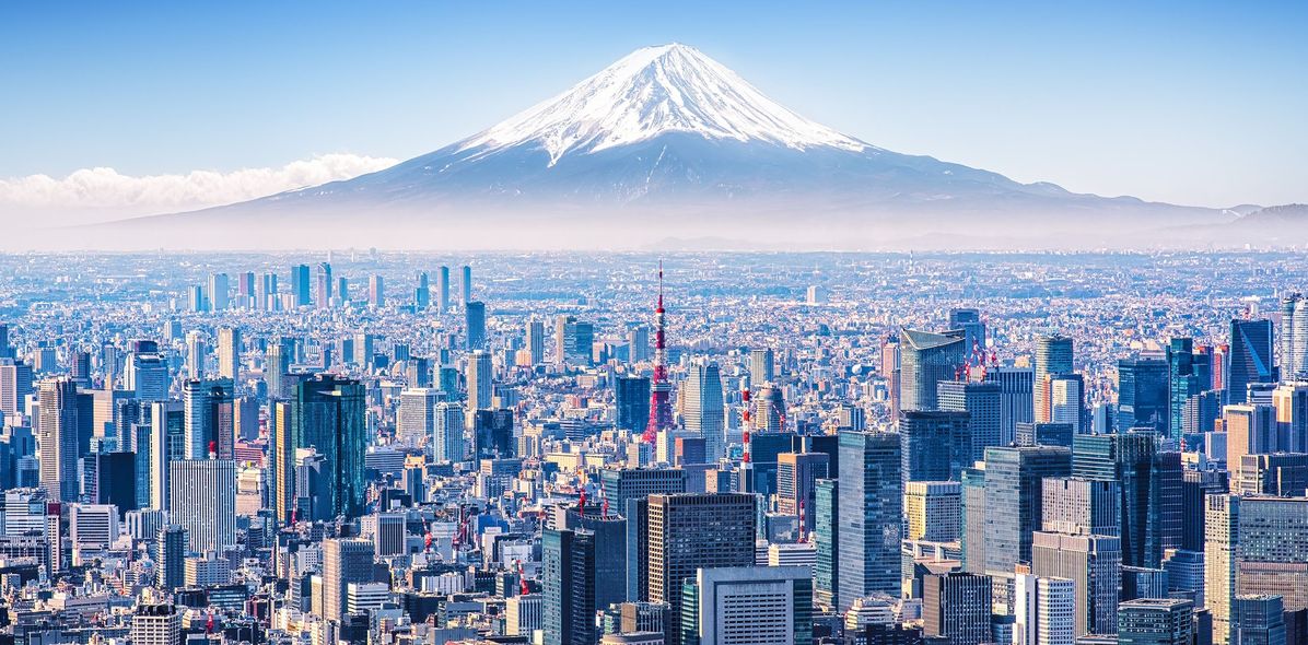 Skyline von Tokio mit Mount Fuji