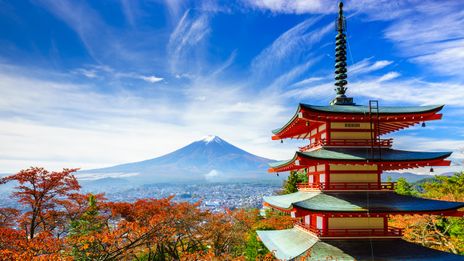 Blick auf den Mount Fuji in Japan