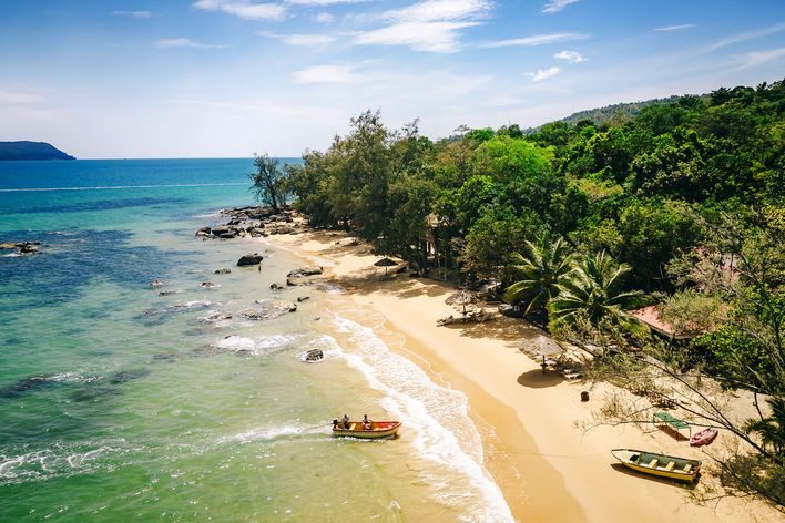Blick auf den Strand in Sihanoukville