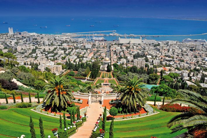 Blick auf Haifa und Meer