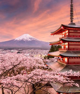 Blick auf den Mount Fuji in Japan
