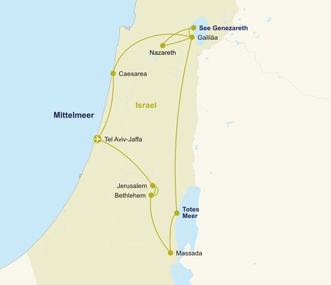 Routenkarte Israel