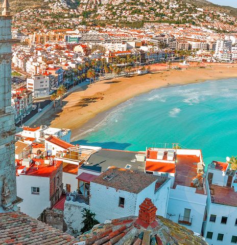 Blick auf Valencia und Strand