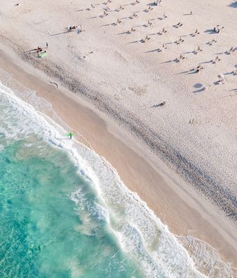 Luftaufnahme von Strand auf Fuerteventura