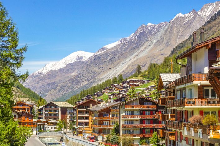 Stadt Zermatt in der Schweiz