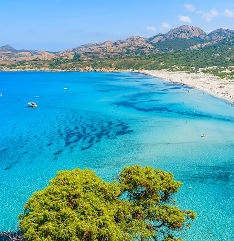 Luftaufnahme von Strand auf Korsika