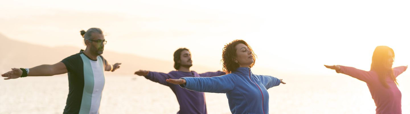 Gruppe beim Yoga