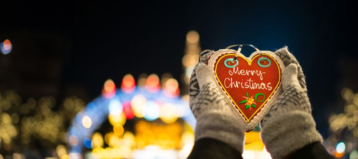 Lebkuchen-Herz mit Merry Christmas