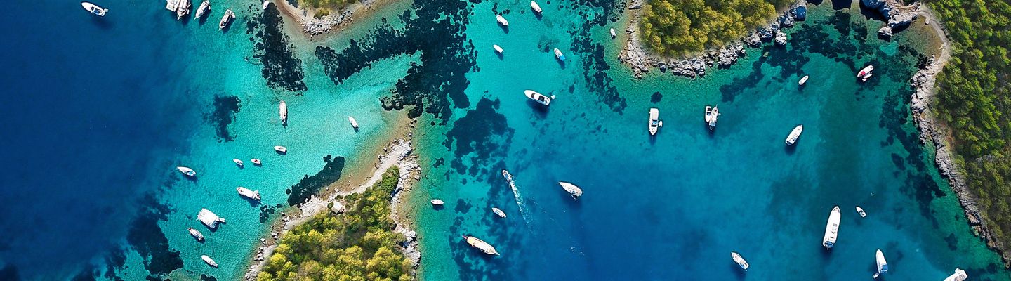 Luftaufnahme von Küste in Bodrum