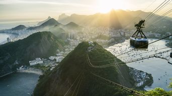 Blick auf Rio de Janeiro mit Seilbahn