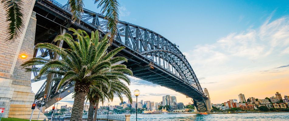Blick auf die Harbor Bridge in Sydney, Australien