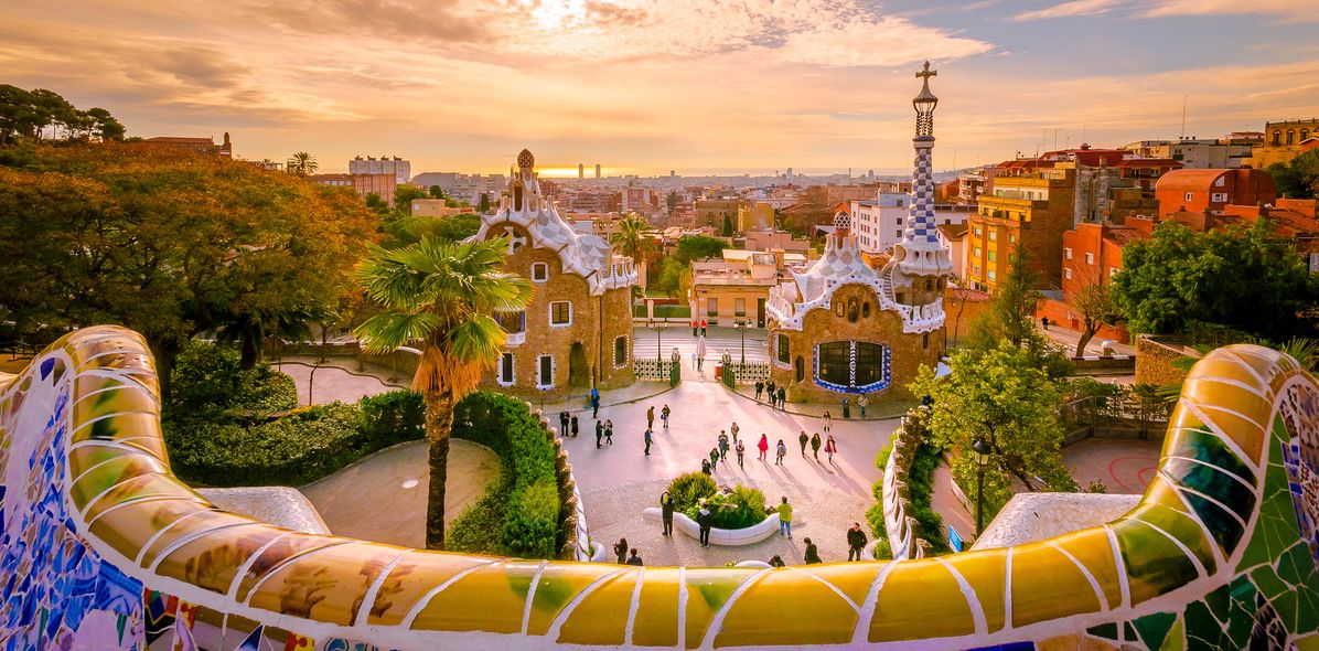 Blick auf Park Guell in Barcelona