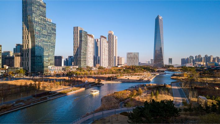 Skyline von Incheon in Südkorea