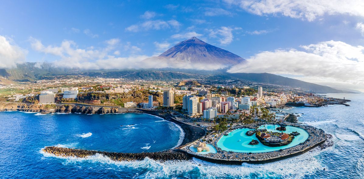 Luftaufnahme von Puerto de la Cruz in Teneriffa