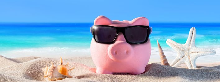 Sparschwein am Strand