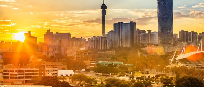 Sonnenuntergang in Johannesburg