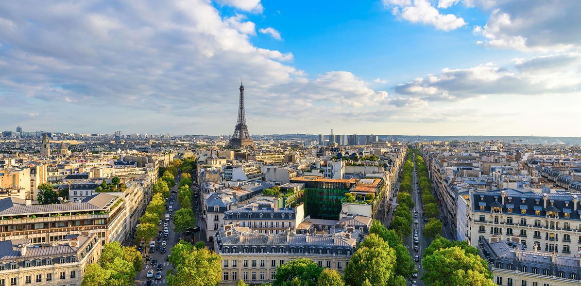 Stadtansicht von Paris mit Eiffelturm