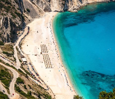 Luftaufnahme von Strand in Griechenland