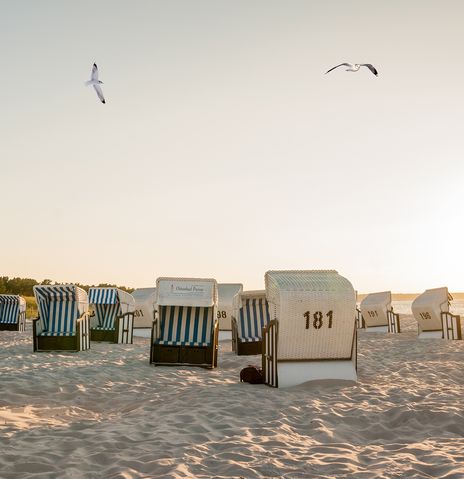 Strandkörbe und Meer an der Ostsee