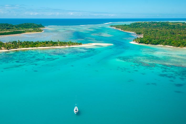 Blick auf den Ozean um die Insel Sainte Marie