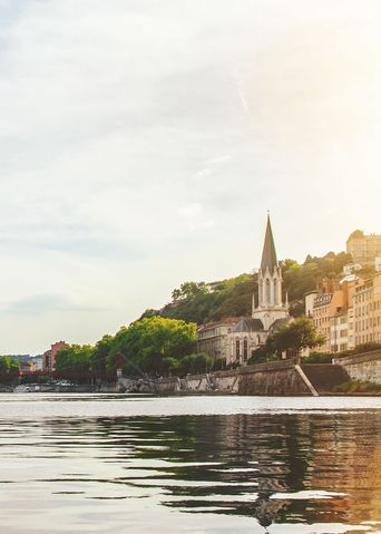 Blick auf den Fluss Rhône