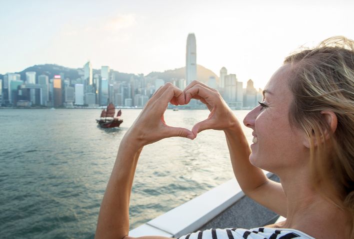 Frau in Hongkong
