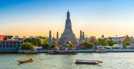 Blick auf einen Tempel in Bangkok