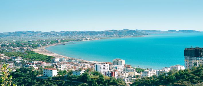 Ausblick auf die Stadt Durrës, Albanien