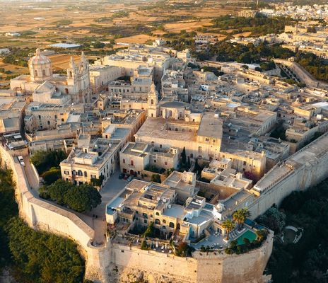 Luftaufnahme von Mdina auf Malta