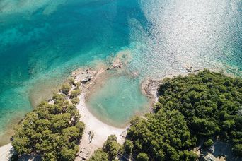 Luftaufnahme von Strand in der Türkei