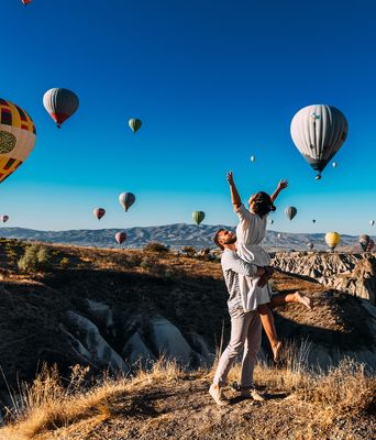 Heißluftballons in Kappadokien, Türkei