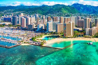 Blick auf Honululu in Hawaii