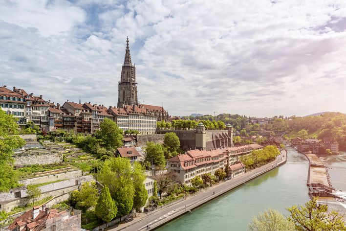 Panoramablick auf die Stadt Bern in der Schweiz