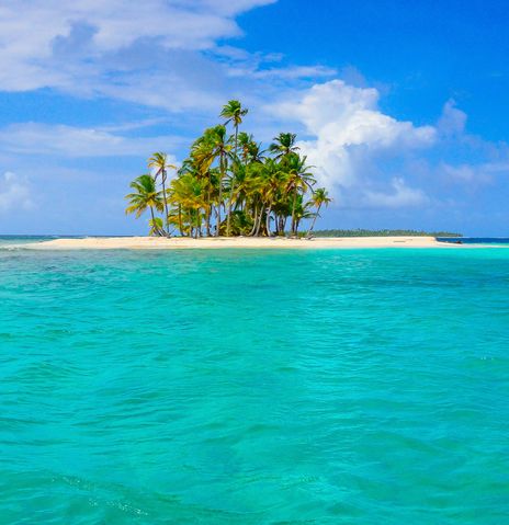Insel mit Palmen und blaues Meer