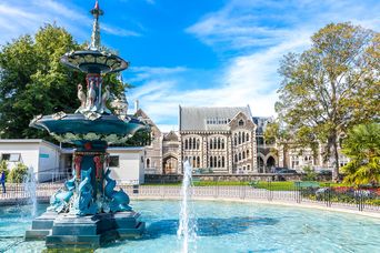 Ein Brunnen in Christchurch, Neuseeland
