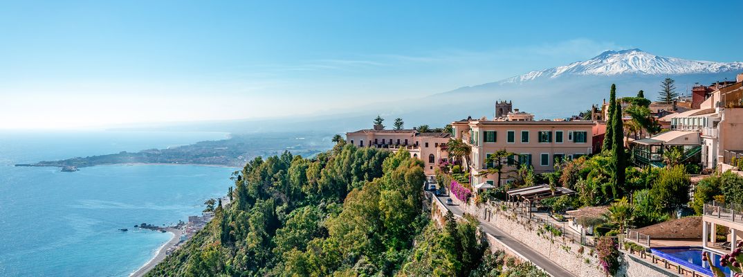 Blick von Taormina auf den Ätna