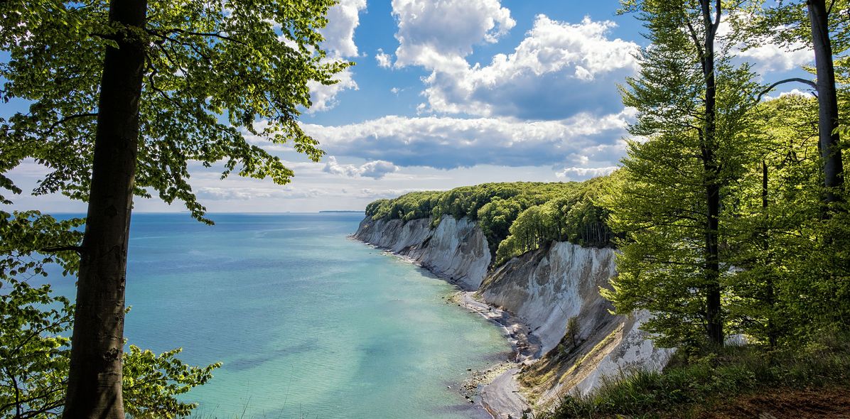 Blick auf die Kreidefelsen auf Rügen an der Ostsee