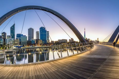 Blick auf die Skyline von Perth in Australien