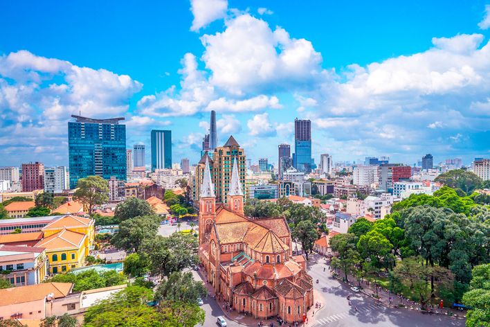 Blick auf Ho-Chi-Minh-Stadt in Vietnam