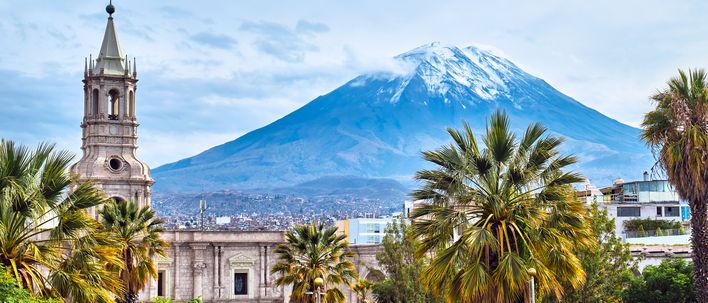 Blick auf Vulkan in Arequipa