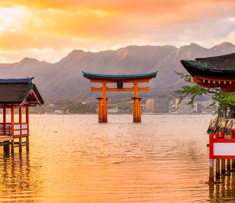 Torii in Miyajima in Japan