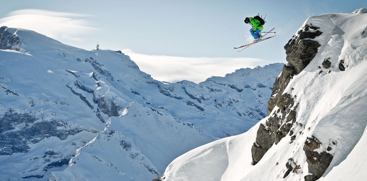 Skifahrer in der Schweiz